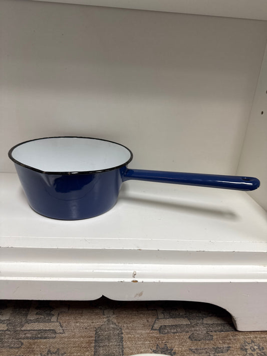 Blue enamel sauce pan