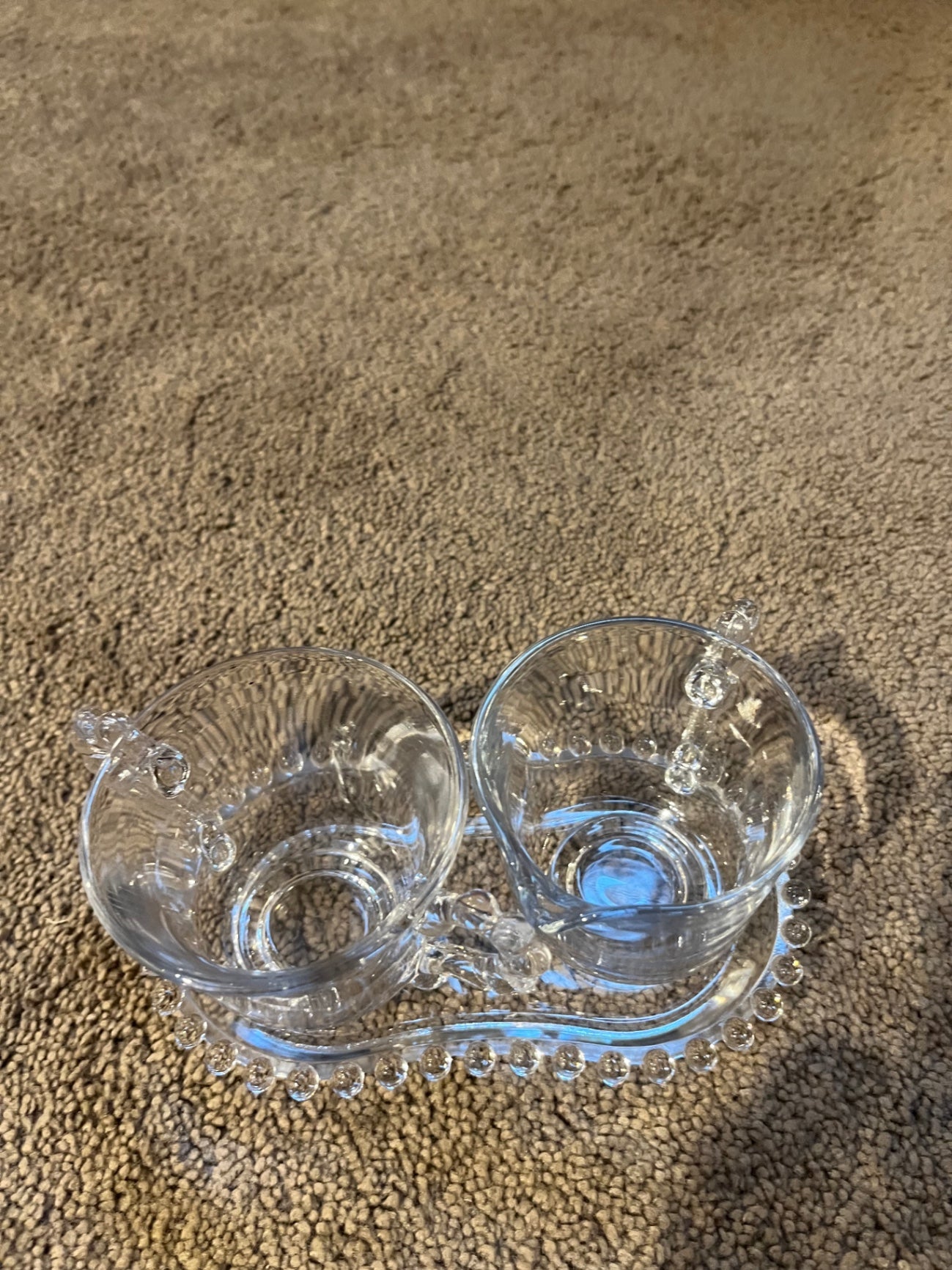 Candlewick Cream and Sugar w/tray