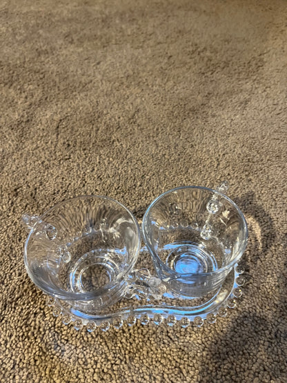 Candlewick Cream and Sugar w/tray