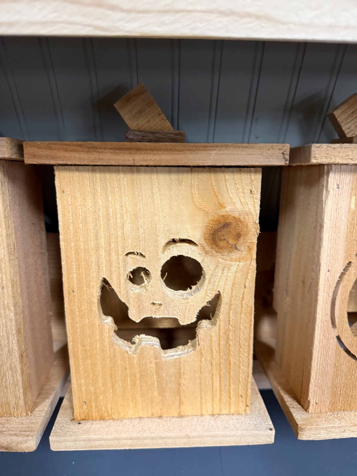 Rustic Cedar Halloween lanterns