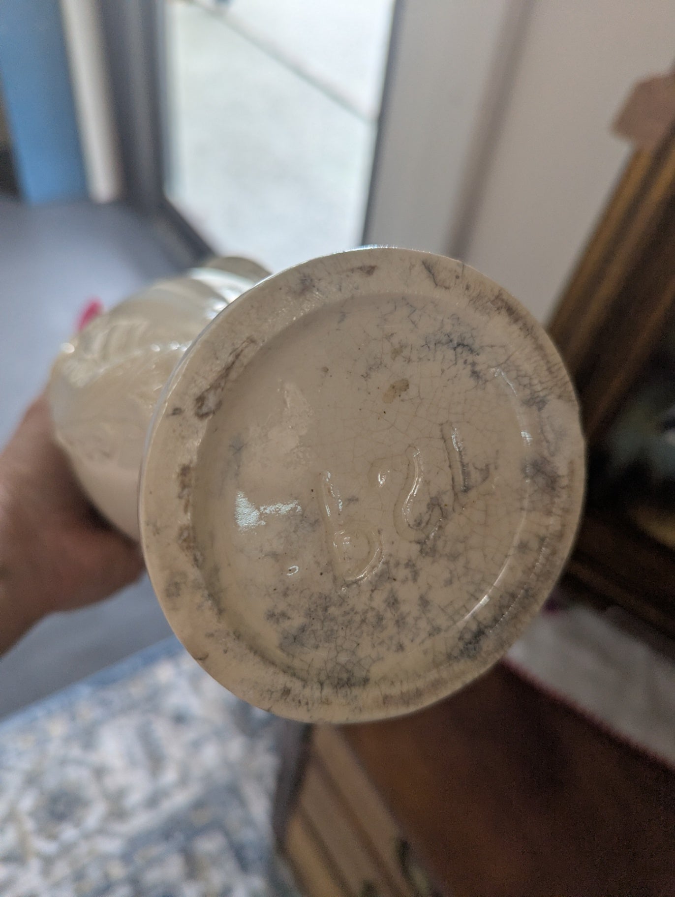 Vtg. Neoclassical Vase with Woman Relief 