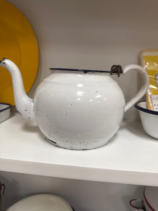 White enamelwere teapot