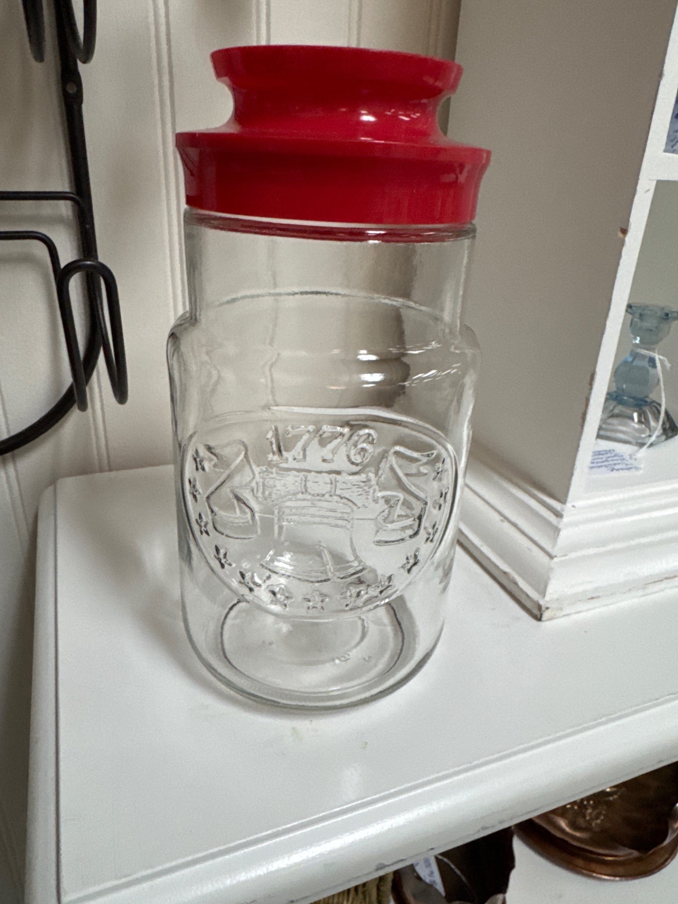 vintage Anchor Hocking glass storage jar