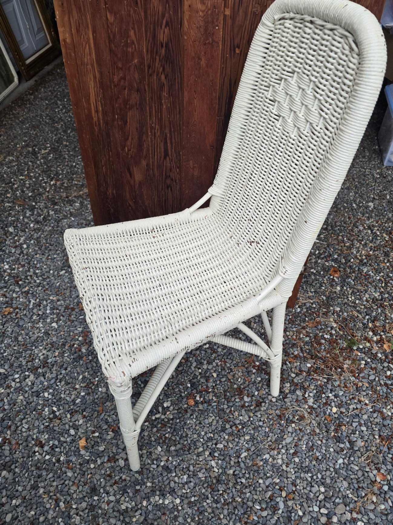 Vintage wicker chair 35"h