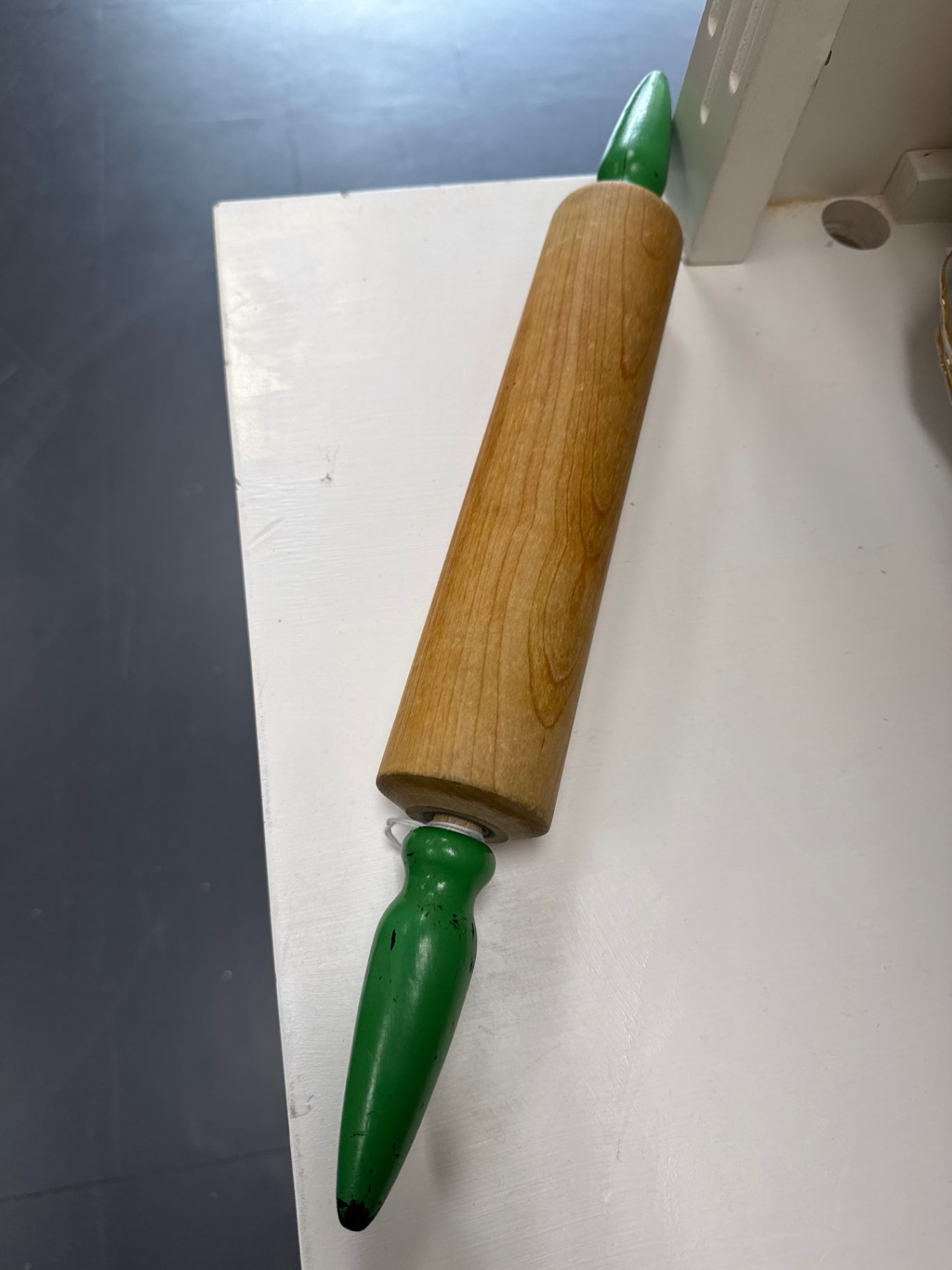 Jadite green vintage rolling pin