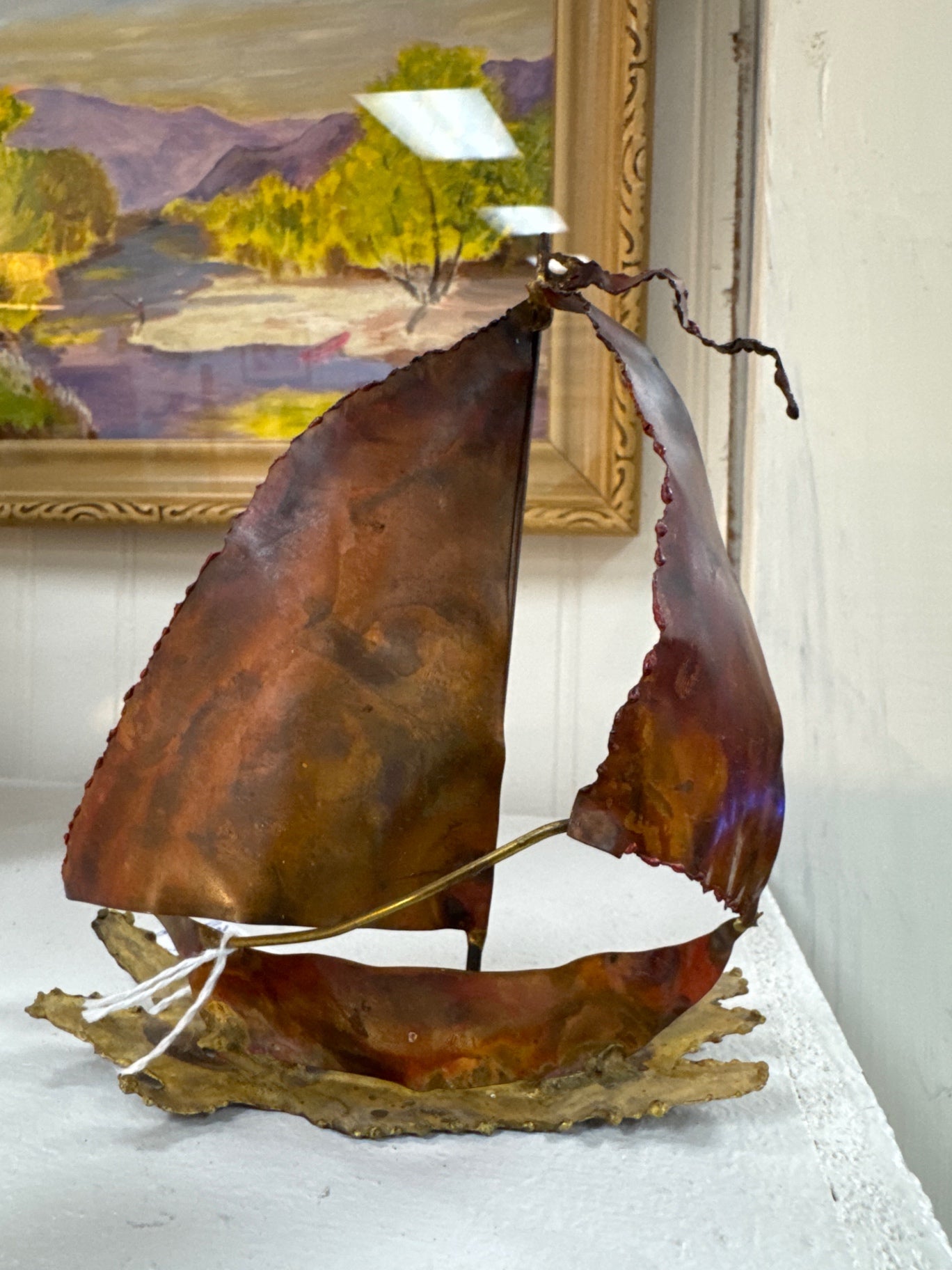 Copper and brass MCM sailboat