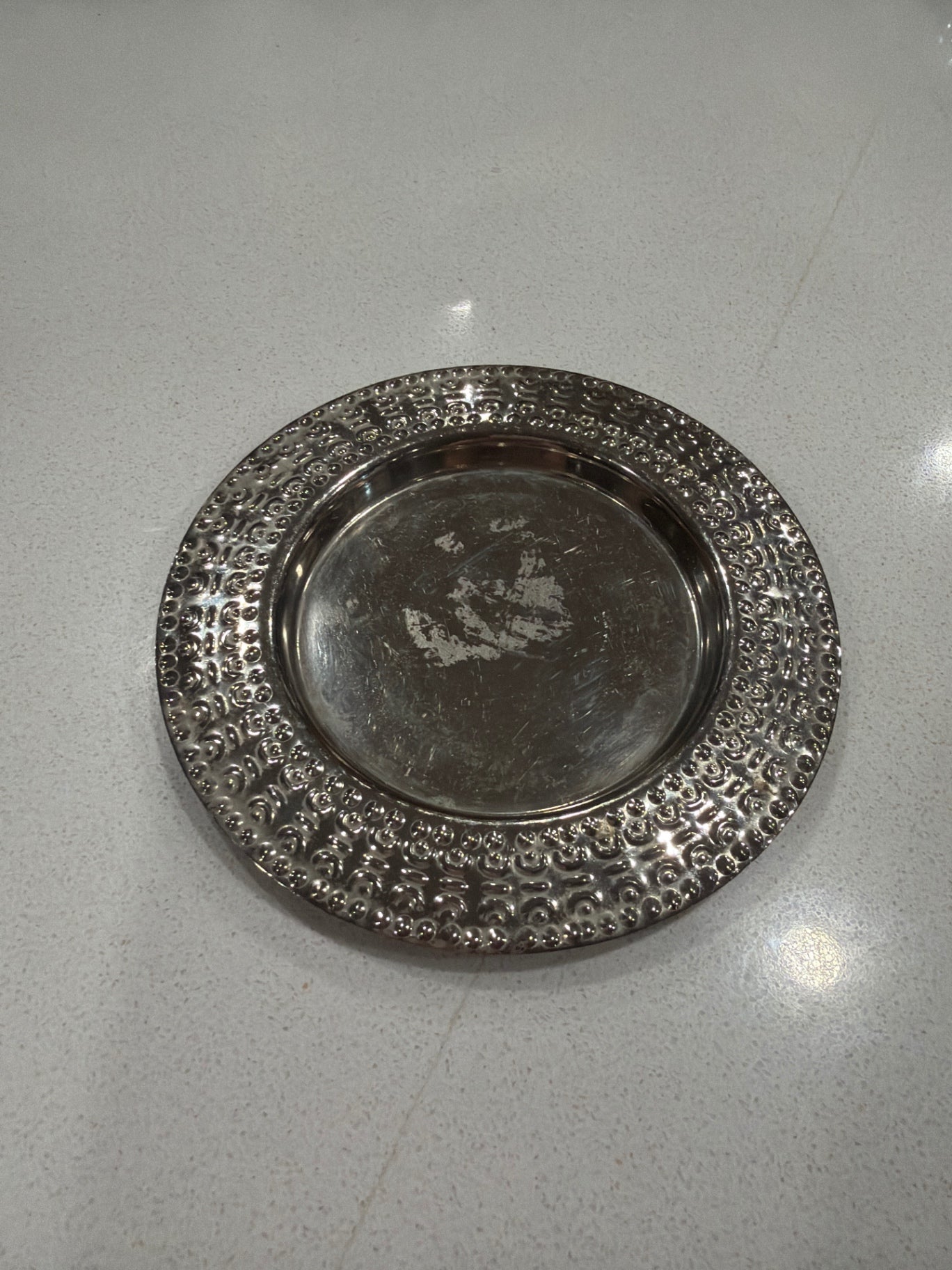 Silver-Colored Metal Candle Holder