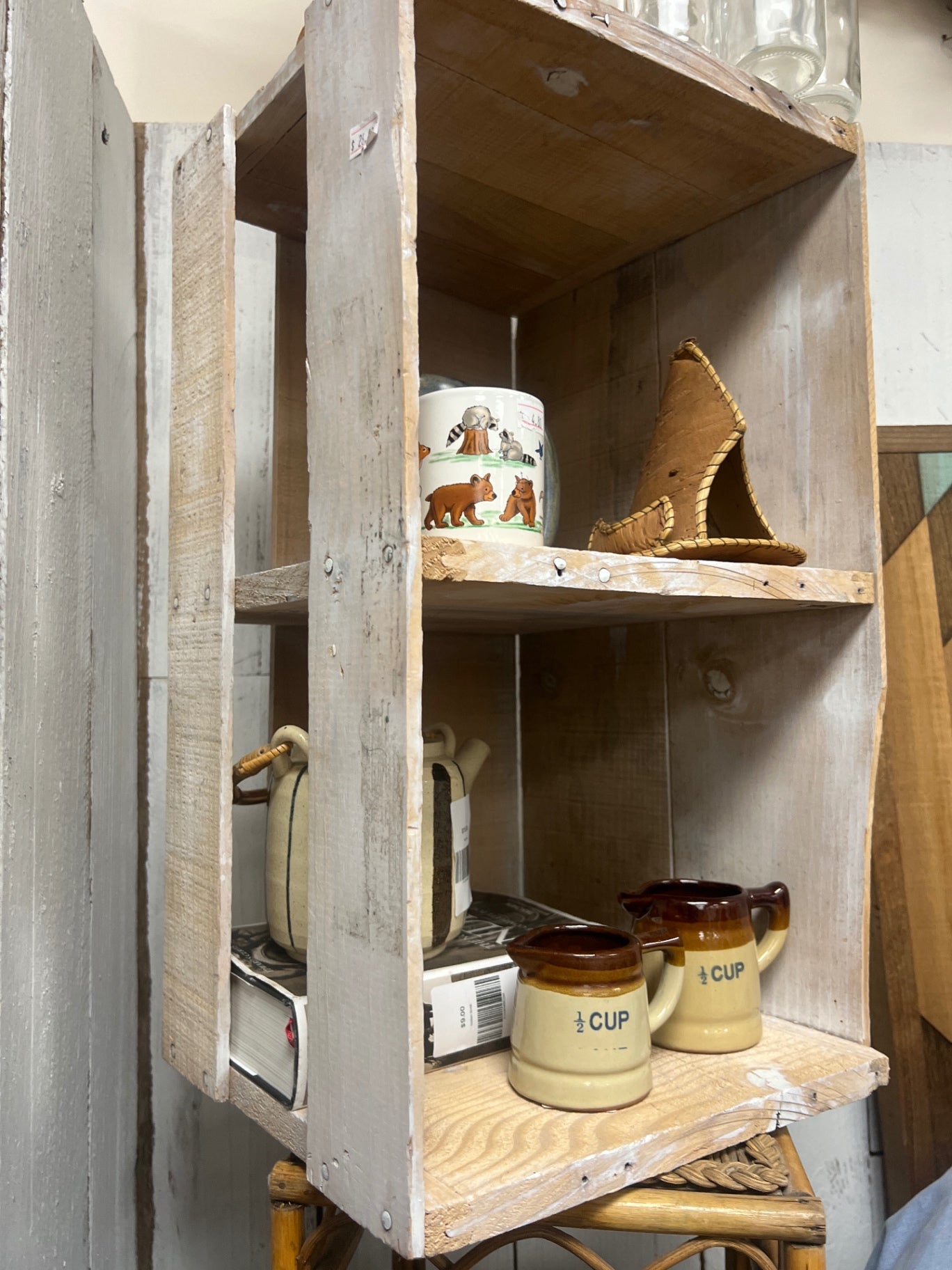 Home Decor white wooden box shelf