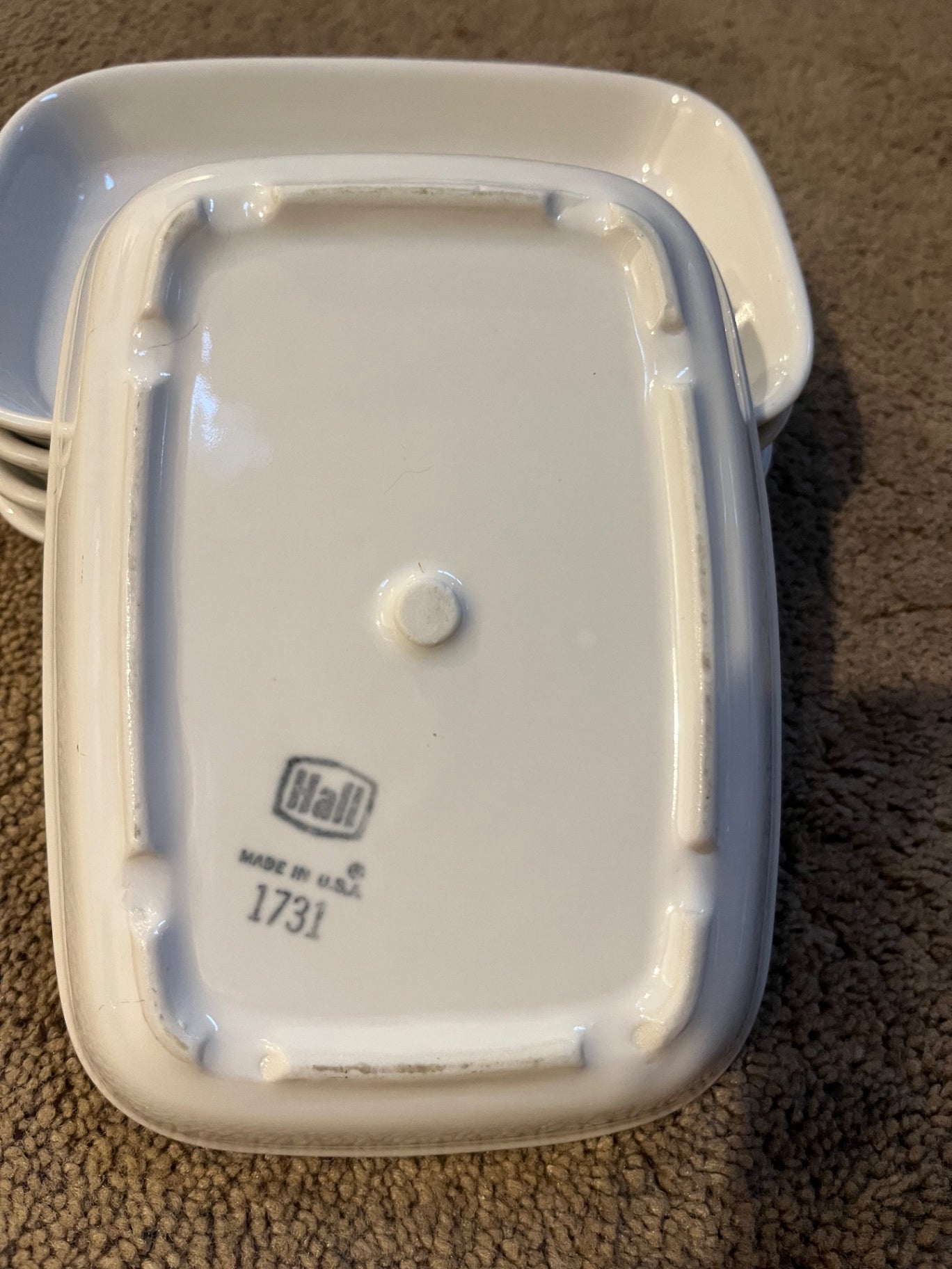 Set of 5 White Vintage Hall Snack Plates