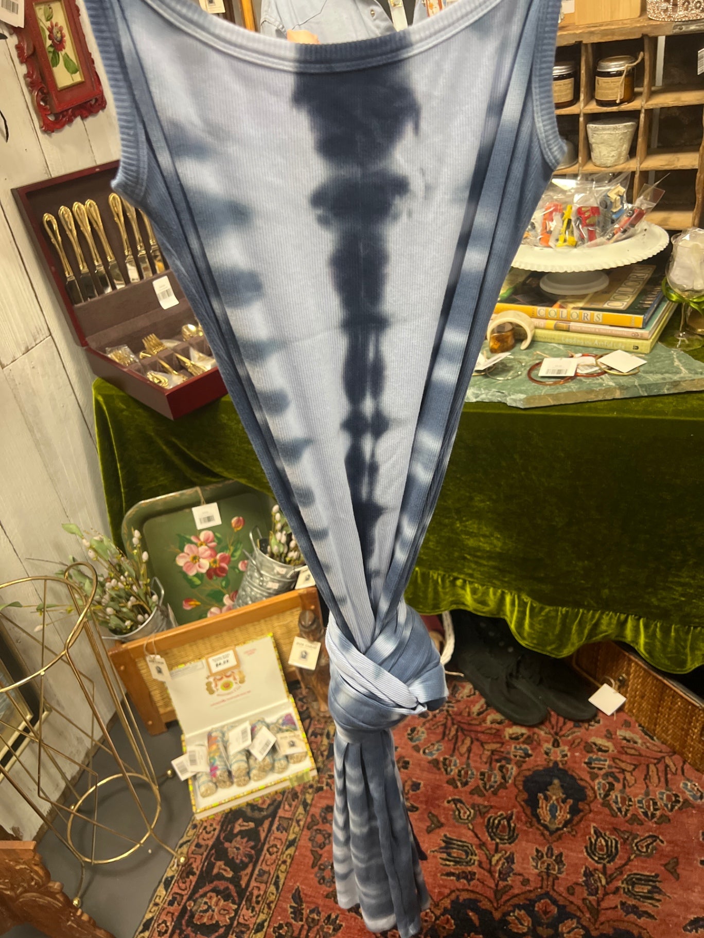 Blue tie dye dress