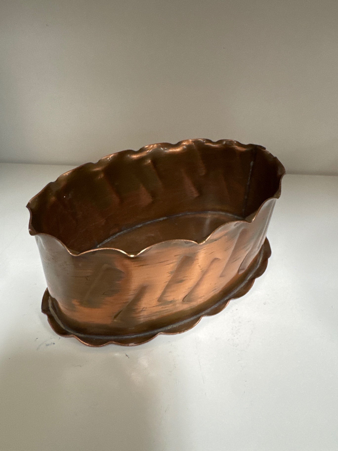 Vintage oval copper dish