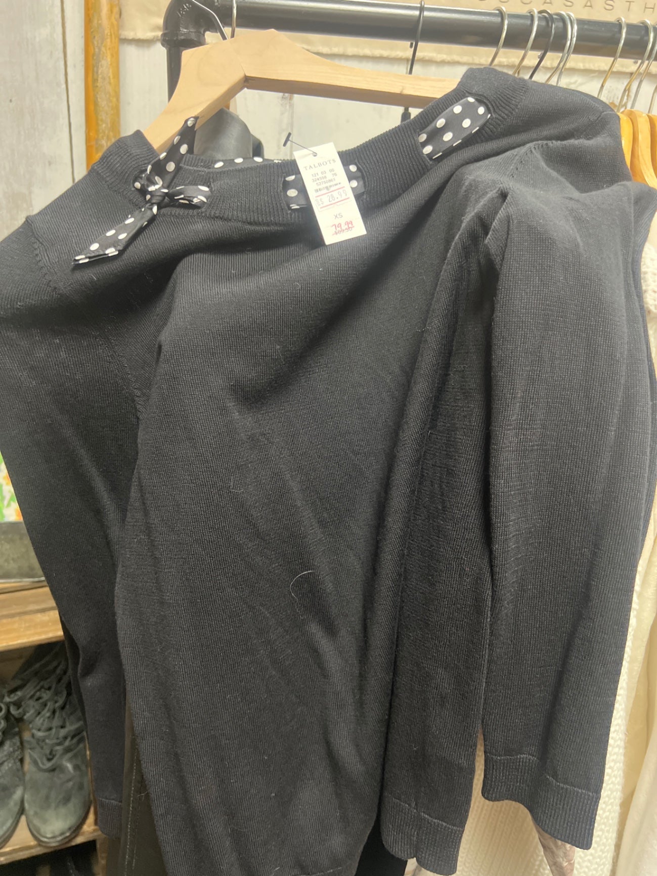 Talbots black sweater short sleeve 
