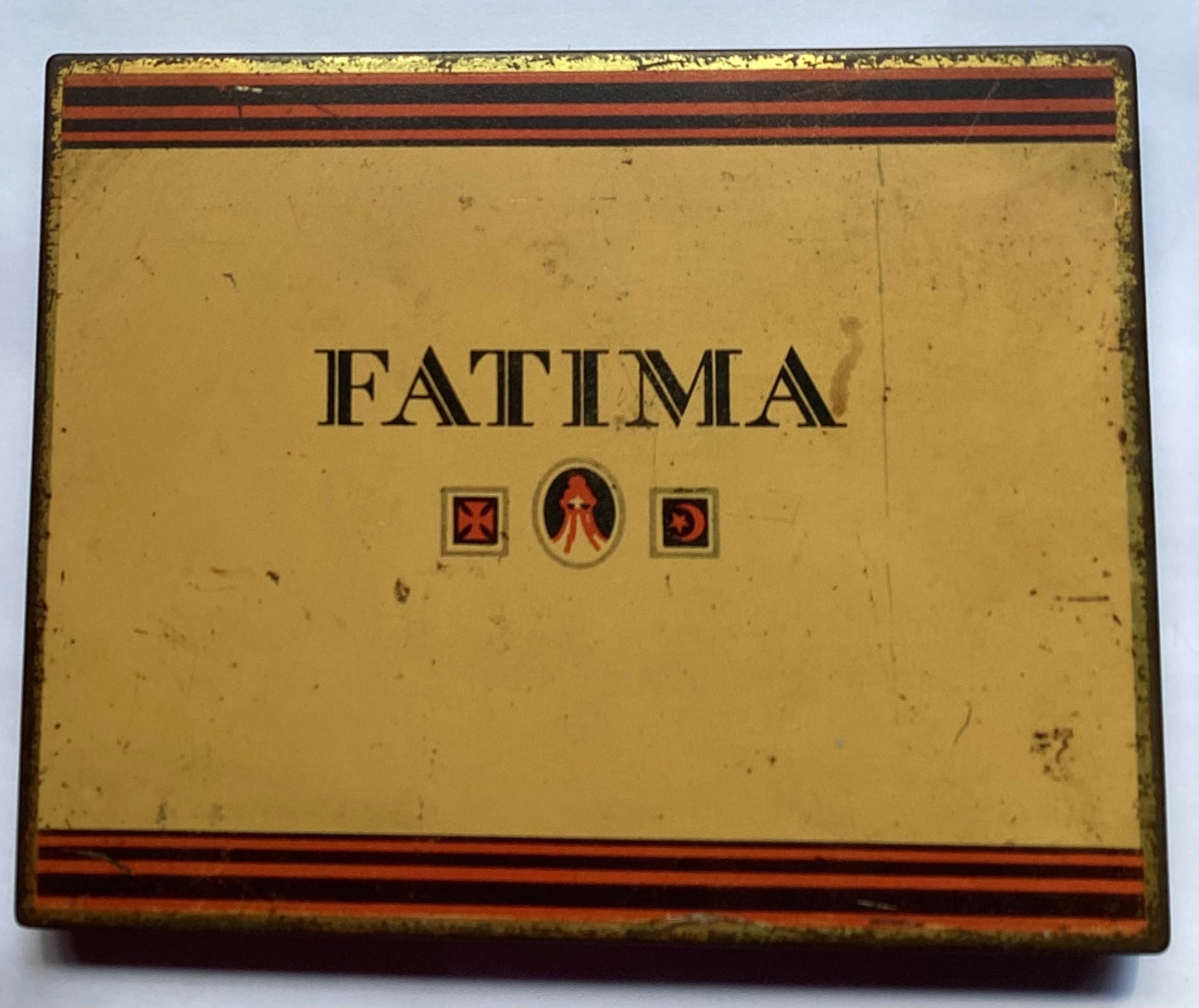 Fatima Cigarette Tin 5 1/2 x 4 1/2
