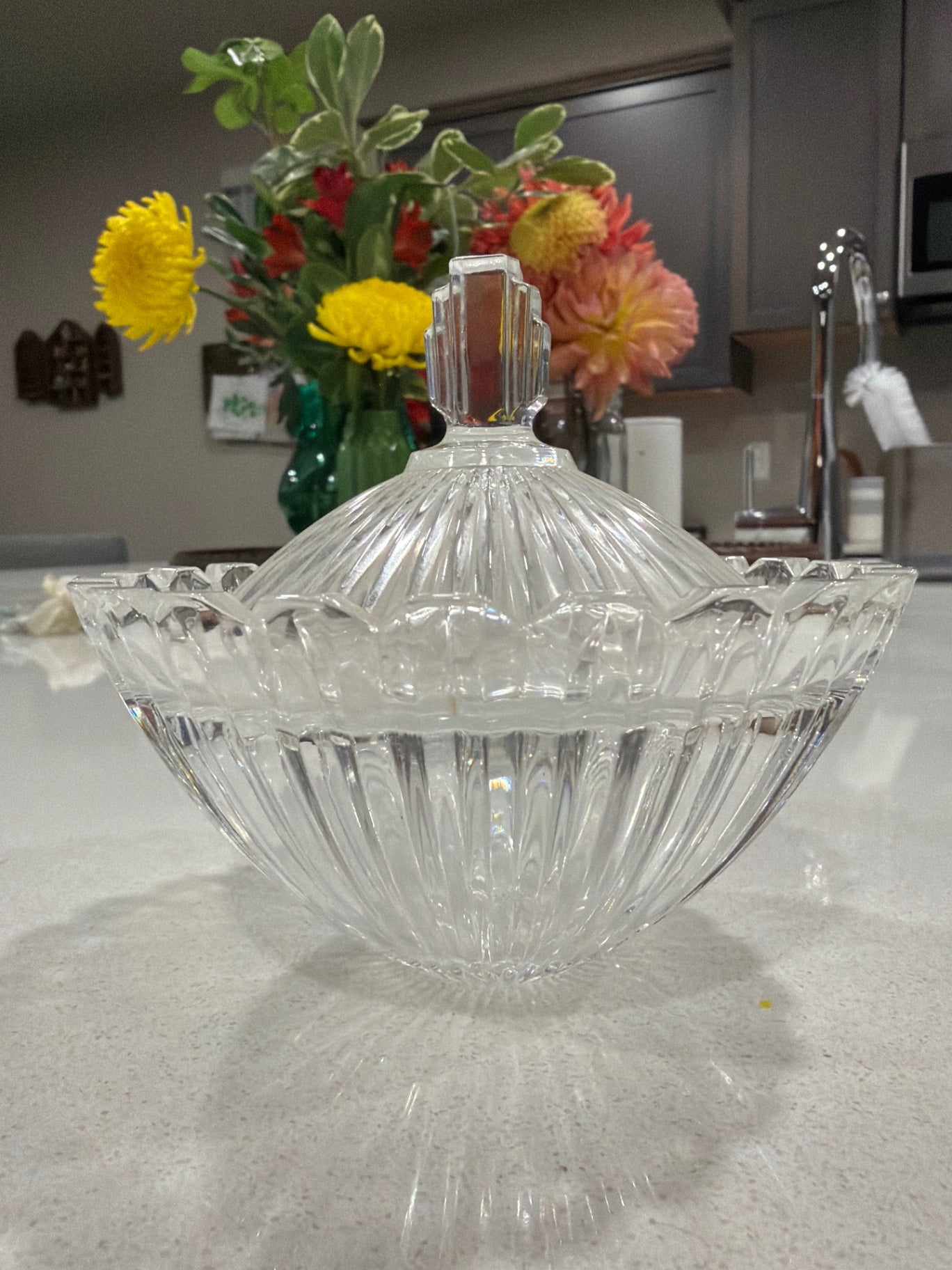 Lidded Glass Candy Dish