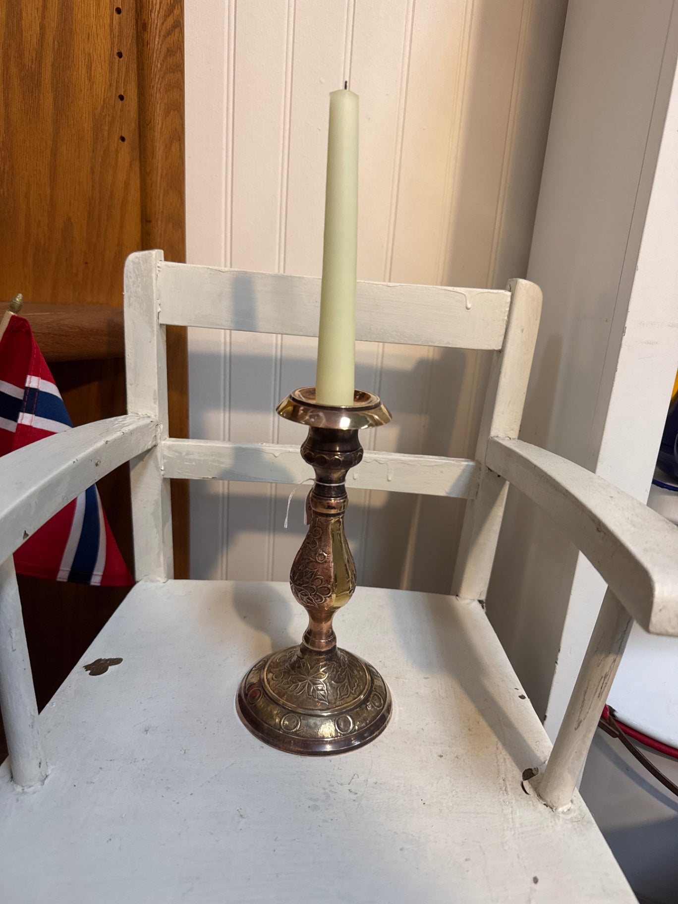 Unusual brass candlestick