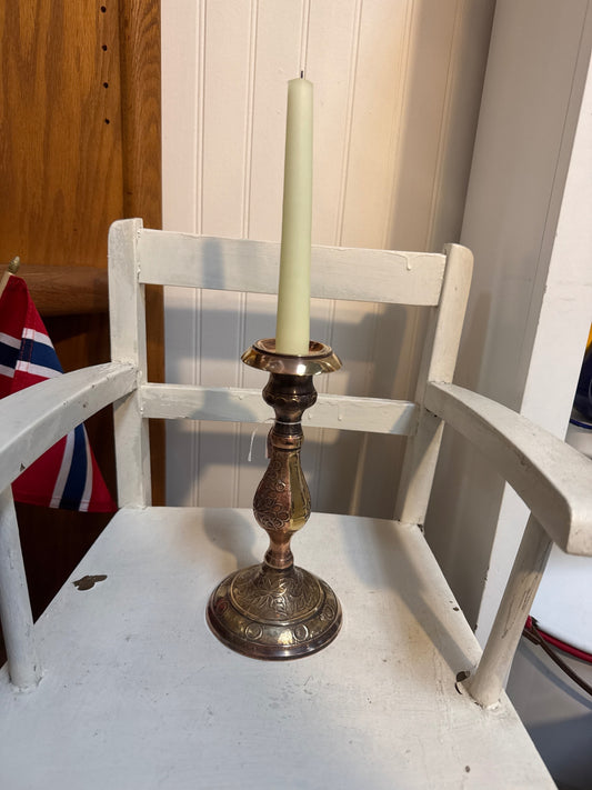 Unusual brass candlestick