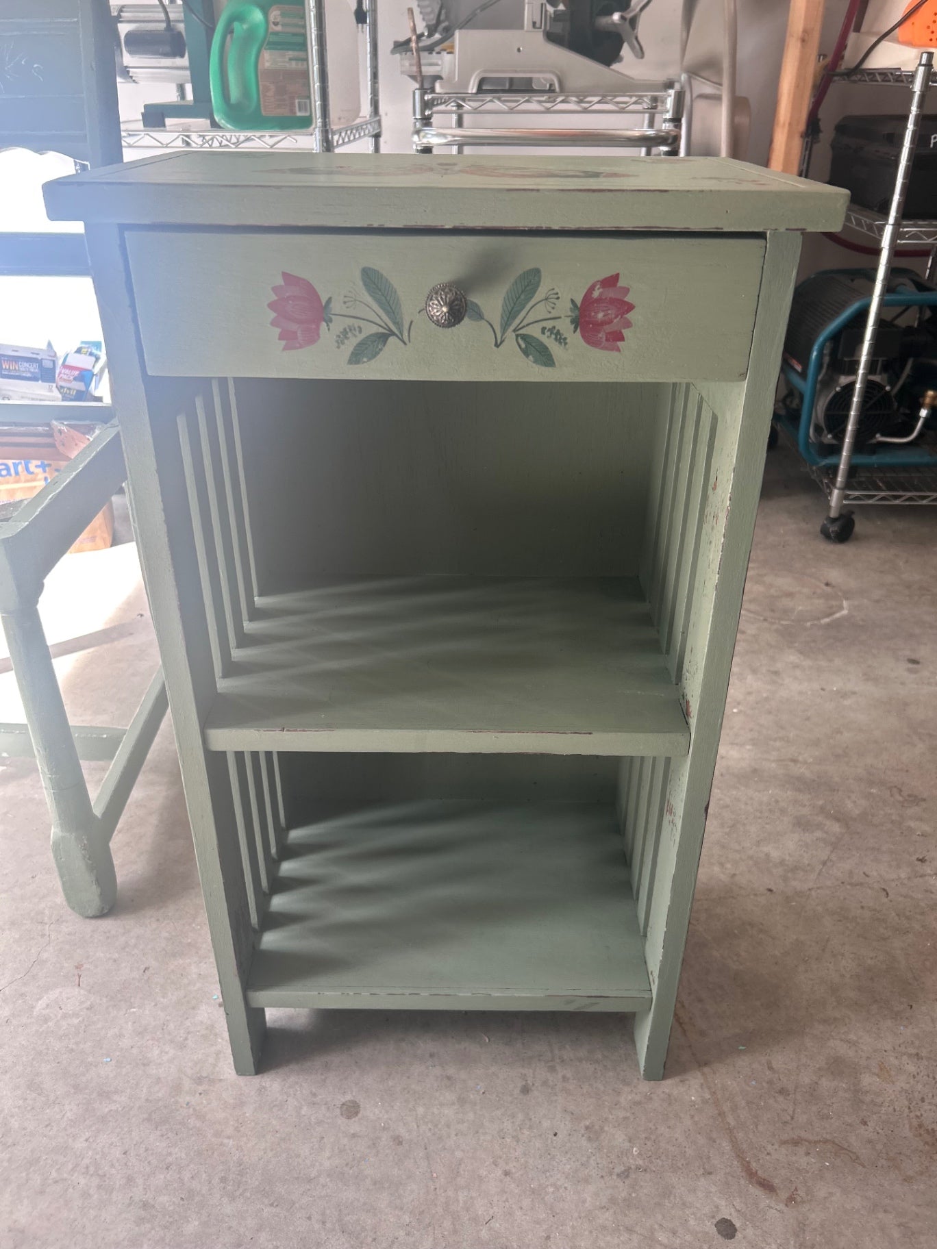 Painted Side Table/bookshelf