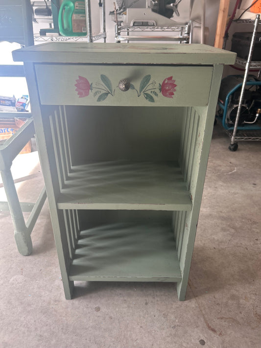 Painted Side Table/bookshelf