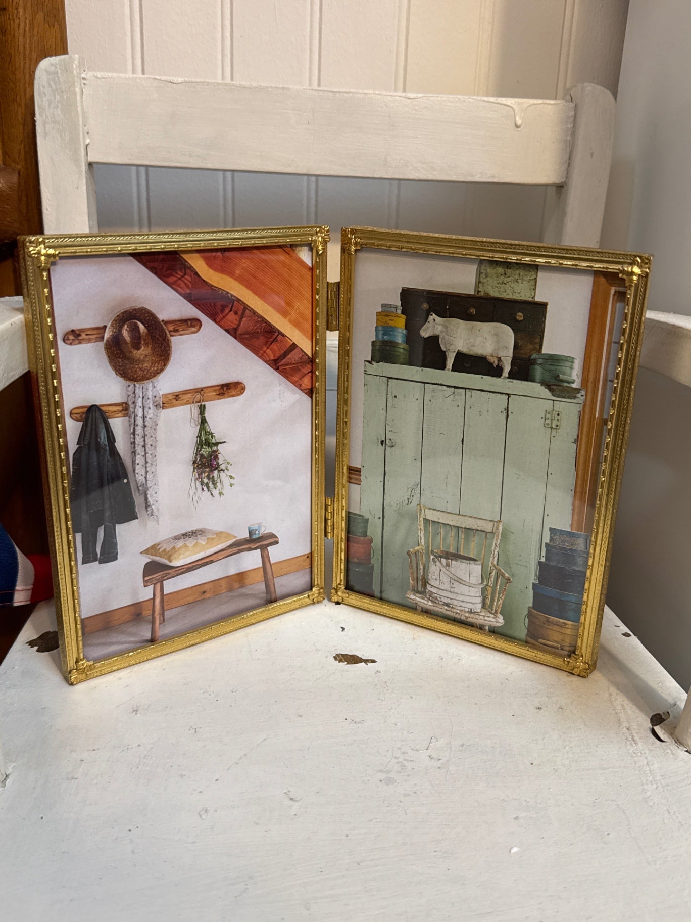 Vintage gold double frame 5 x 7
