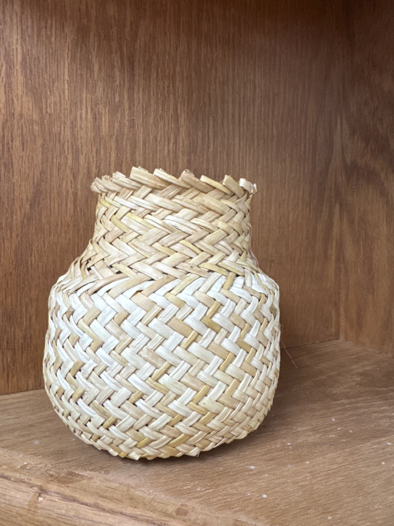 Vintage Tarahumara woven basket from Mexico