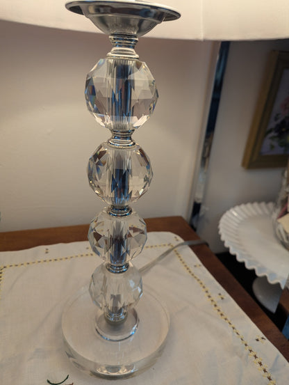 Vtg. Cut glass table lamp