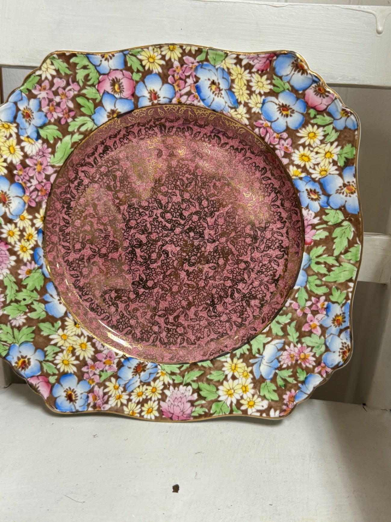 Pink Royal Winton Plate 