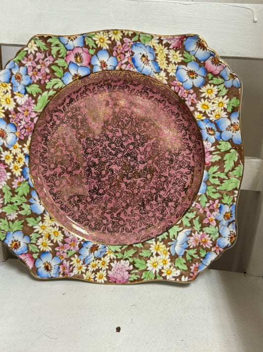 Pink Royal Winton Plate 
