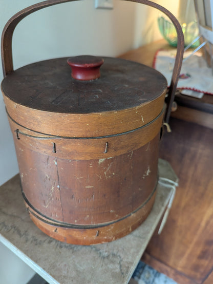 Primitive Firkin Wooden Cookie box