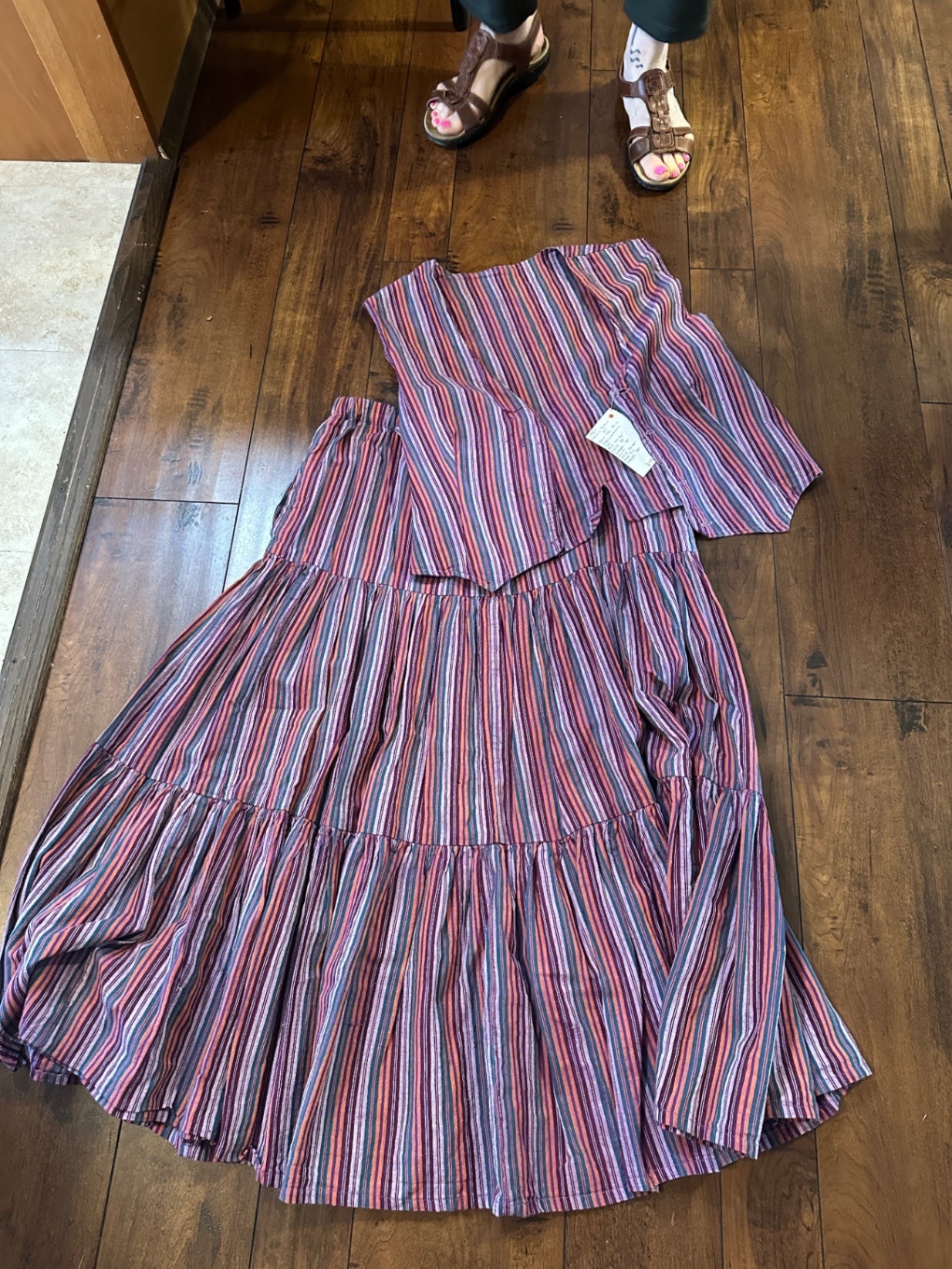 1980’s striped vest & skirt SET