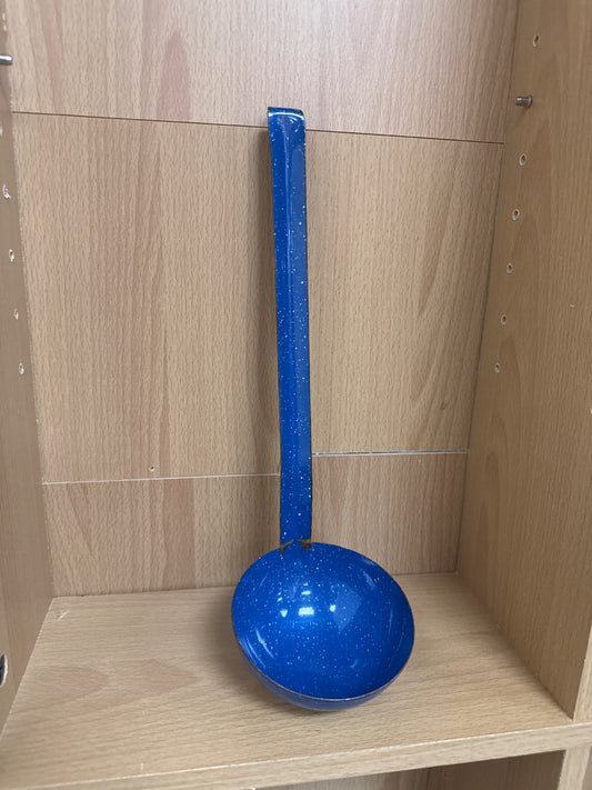 Vintage blue ladle enamelwere 