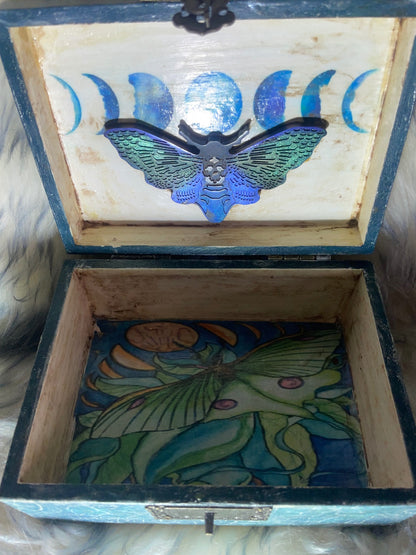 Decorative Box 5x4x2.5 lunar moth