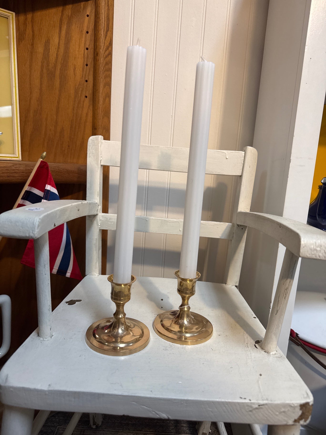 Pair of brass candlesticks
