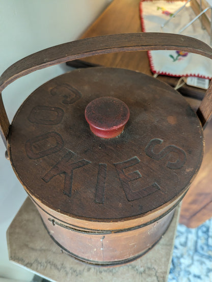 Primitive Firkin Wooden Cookie box