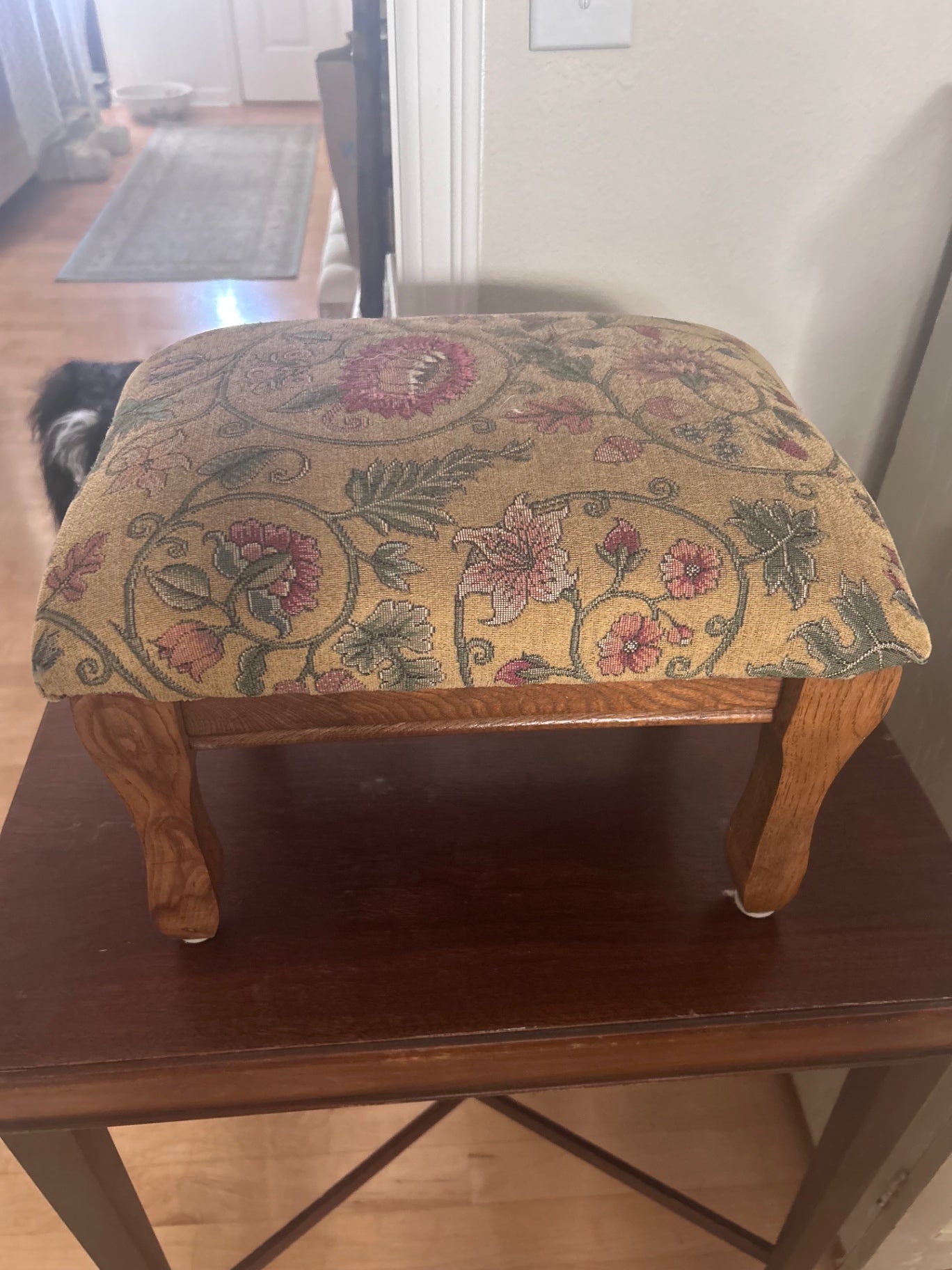 Vintage floral footstool