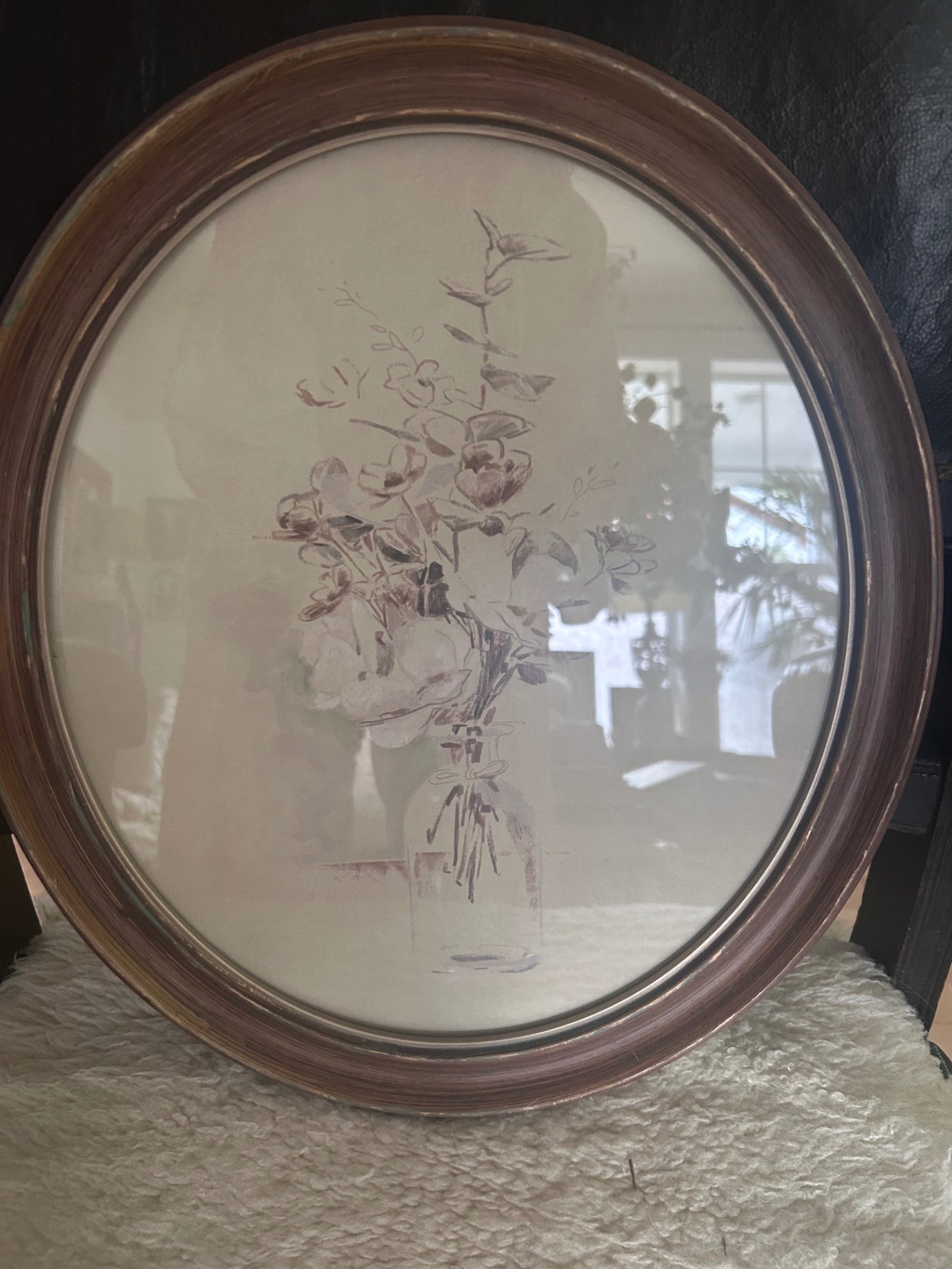 Faded floral wall art