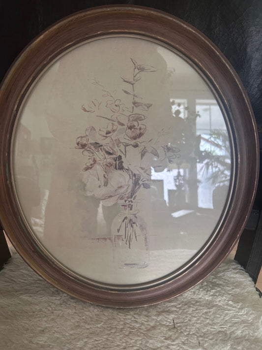 Faded floral wall art