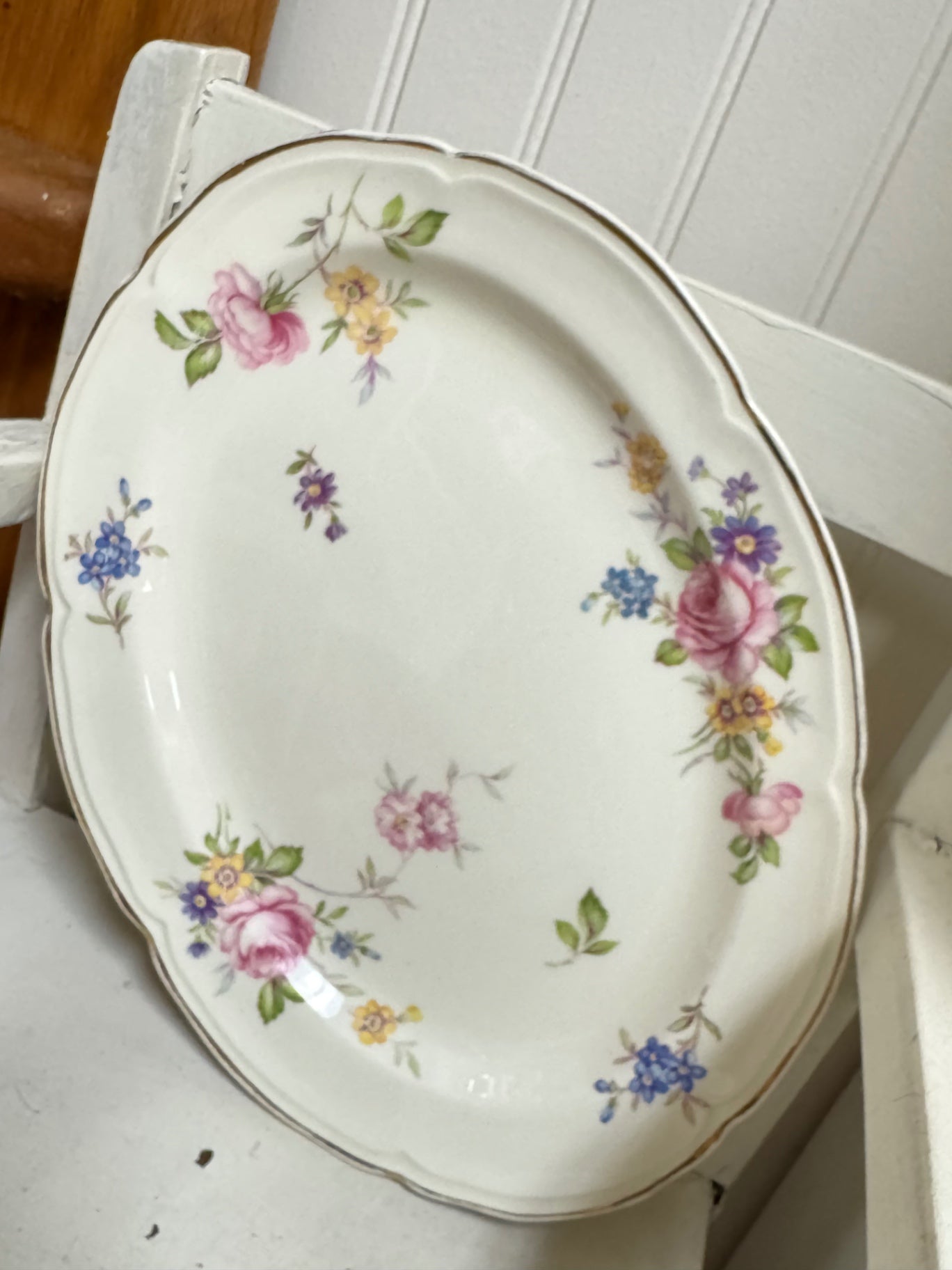 Edwin M Knowles Floral platter