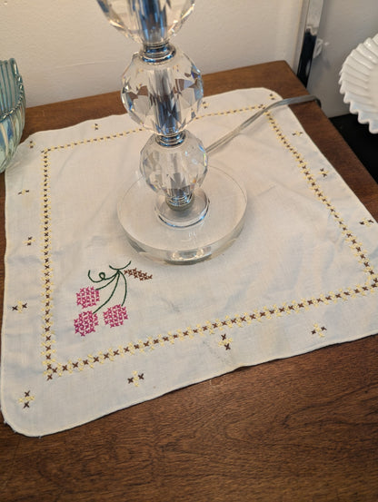 Vtg. Cut glass table lamp