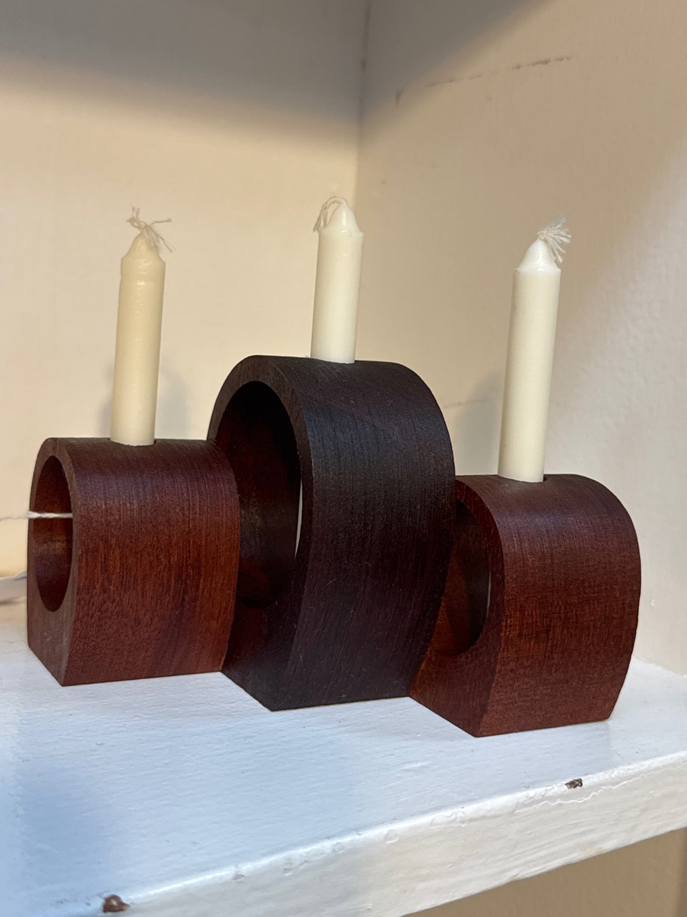 Denver Co. wood candle holder