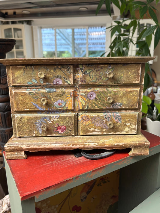 Hand decorated music box