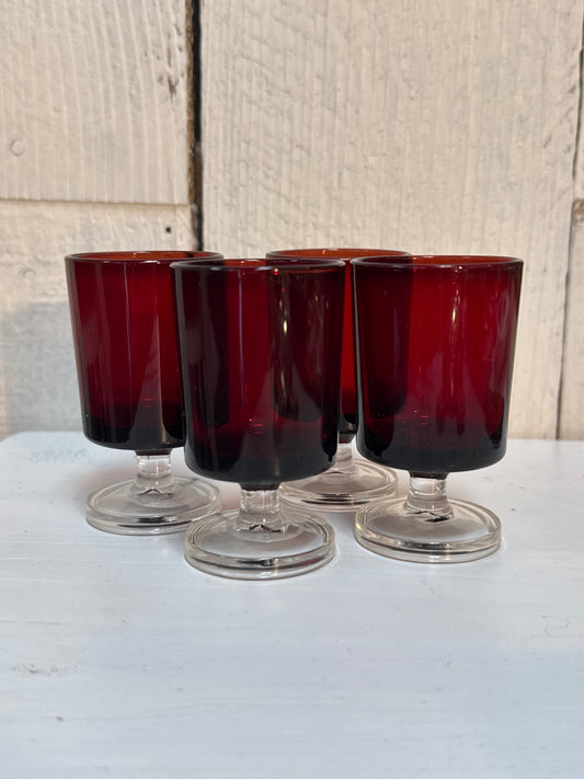  Cavalier Ruby Red shot glasses set of 4