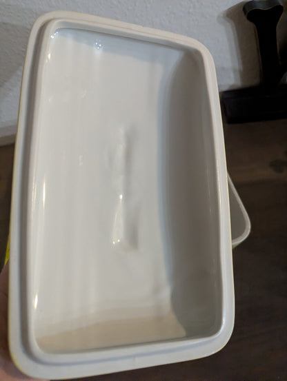 1940's Hall Yellow Refrigerator Covered Dish 