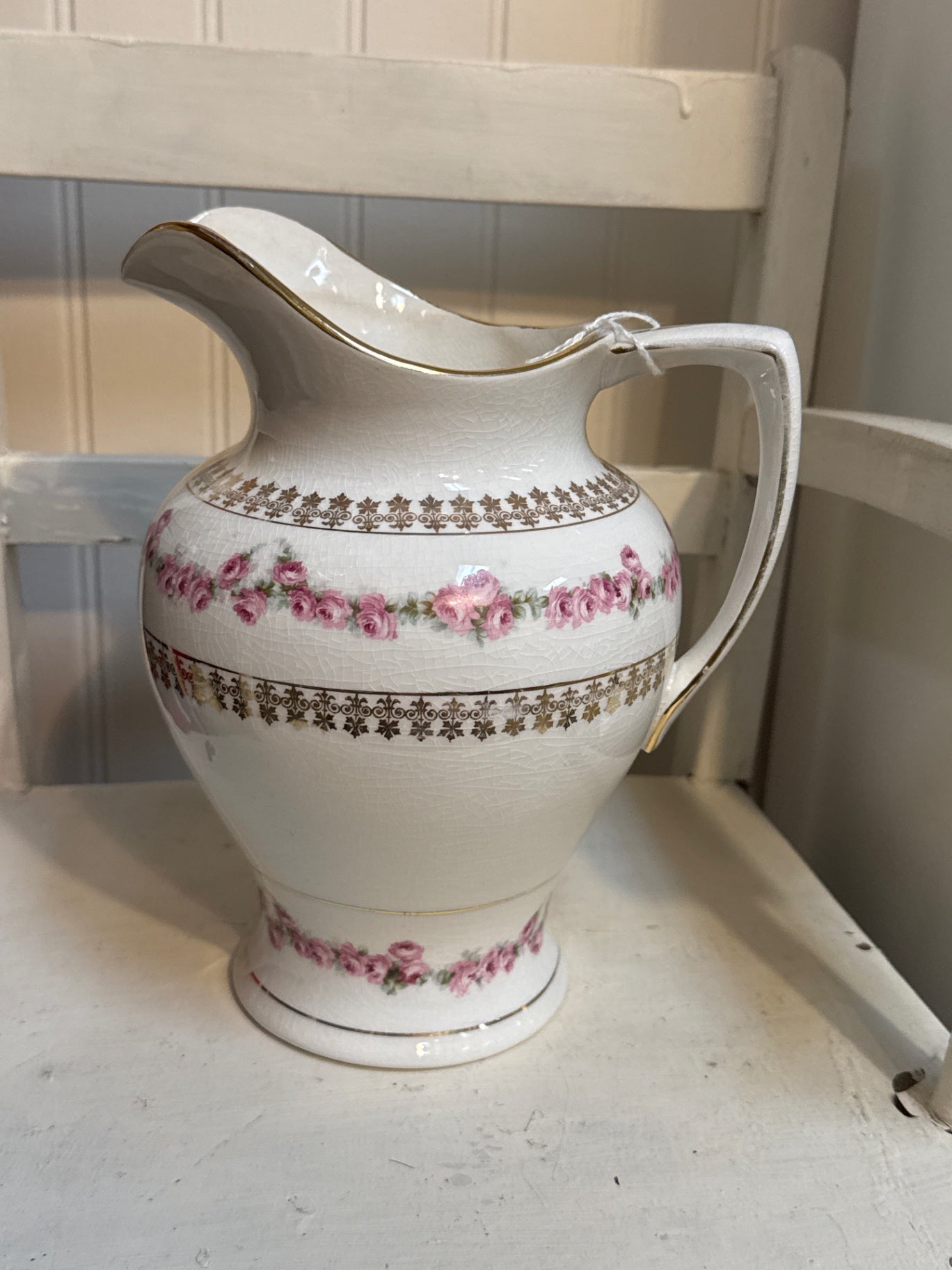 Homer Laughlin floral Rose pitcher