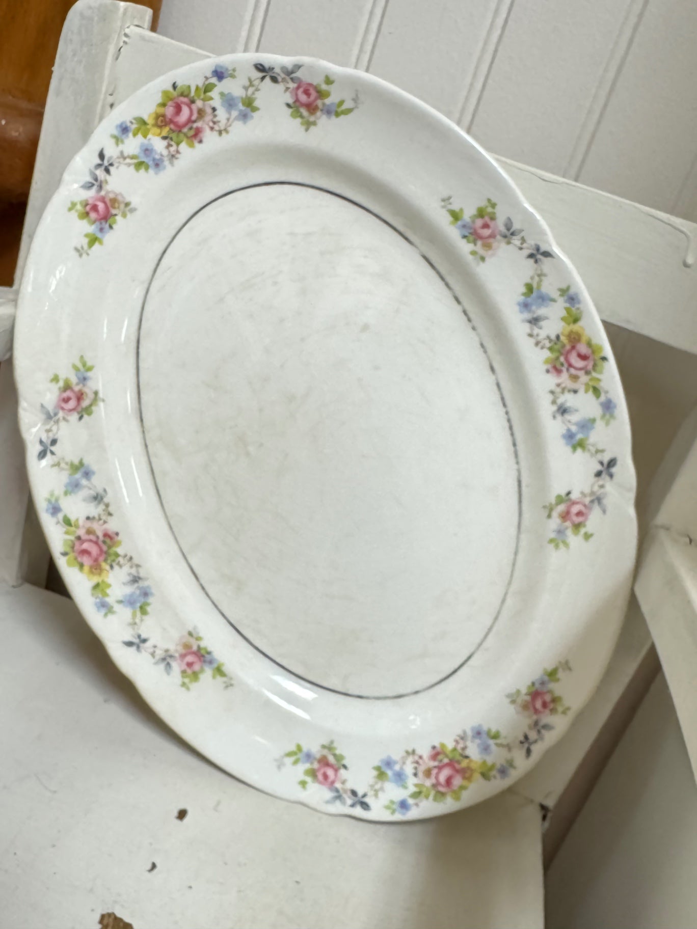 Pretty Vintage Floral Platter 