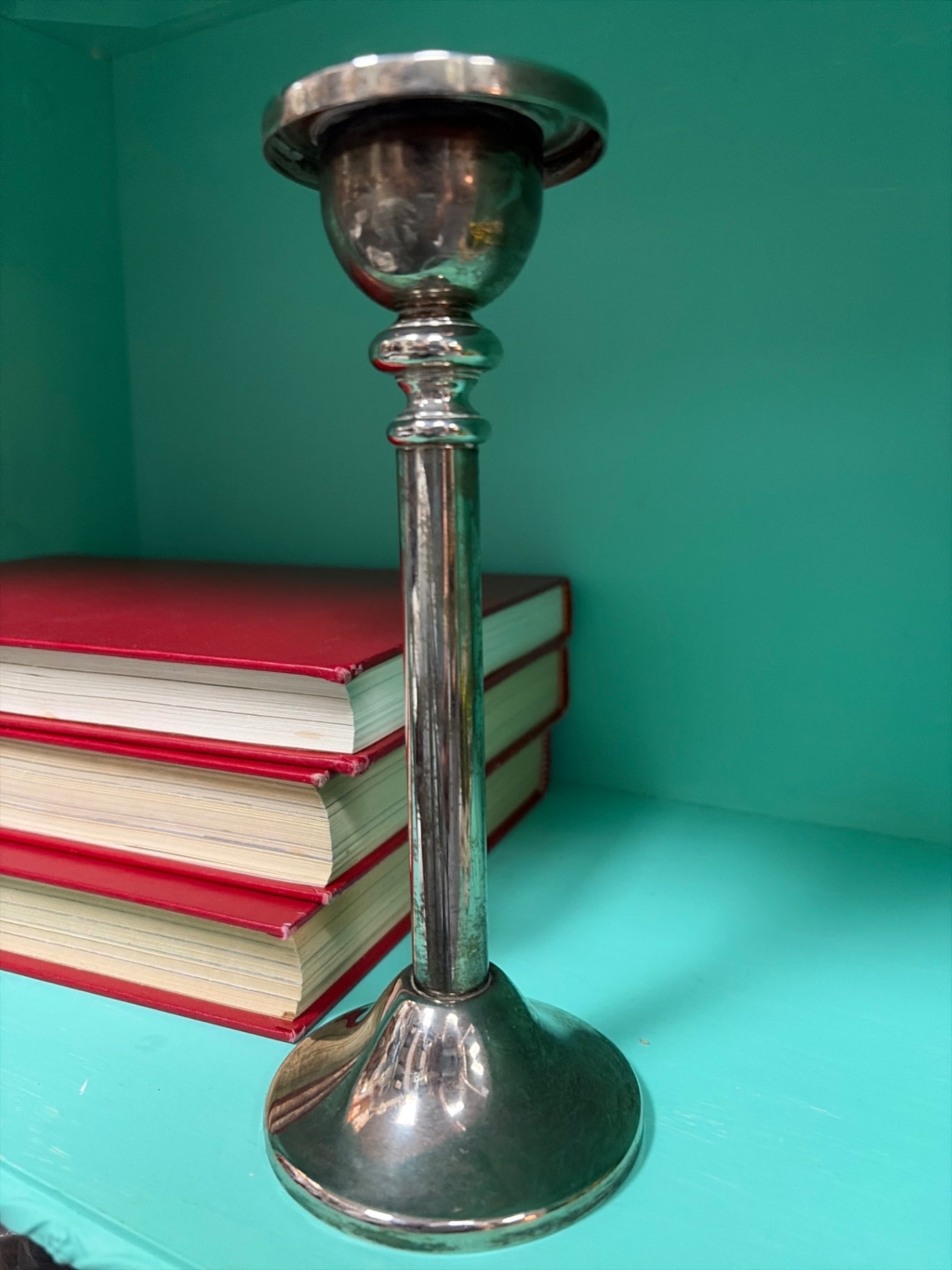 Silver plated candlestick holder