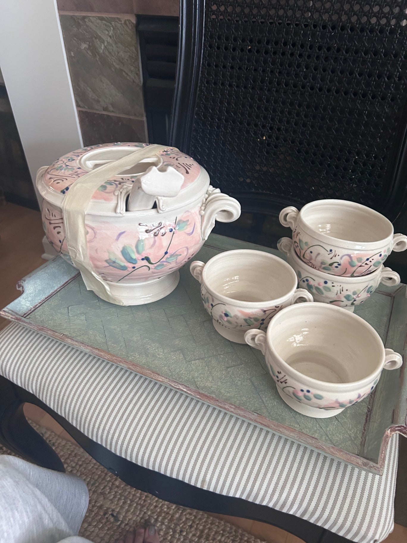 Tureen with matching bowls set