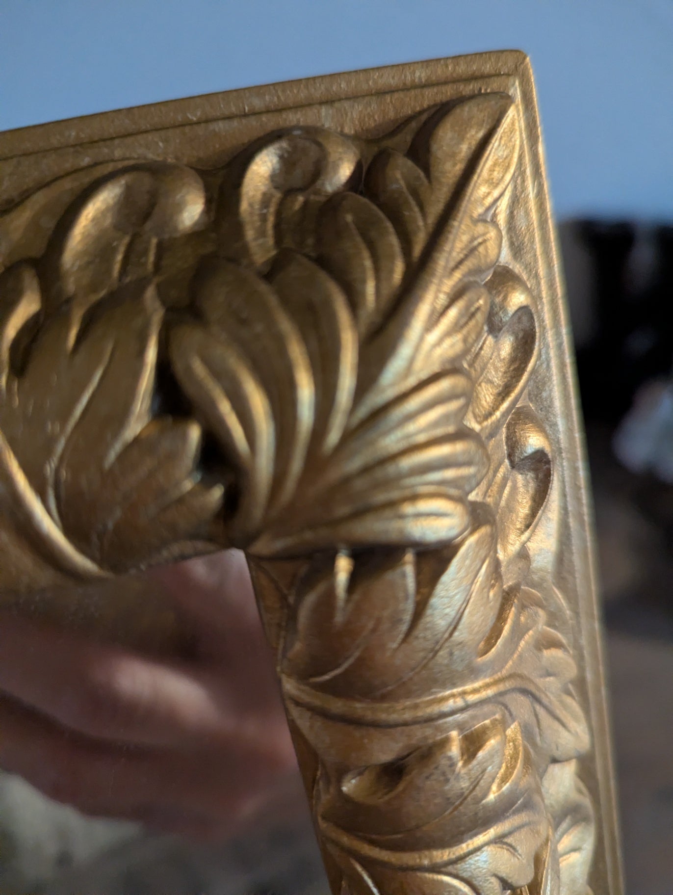 Pair of Vtg. Home Interior's Ornate Resin Square Mirrors