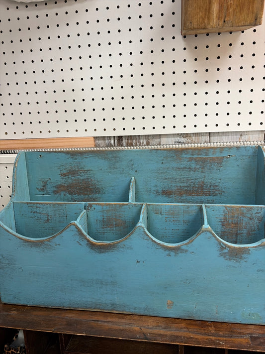 Blue wooden organizer 