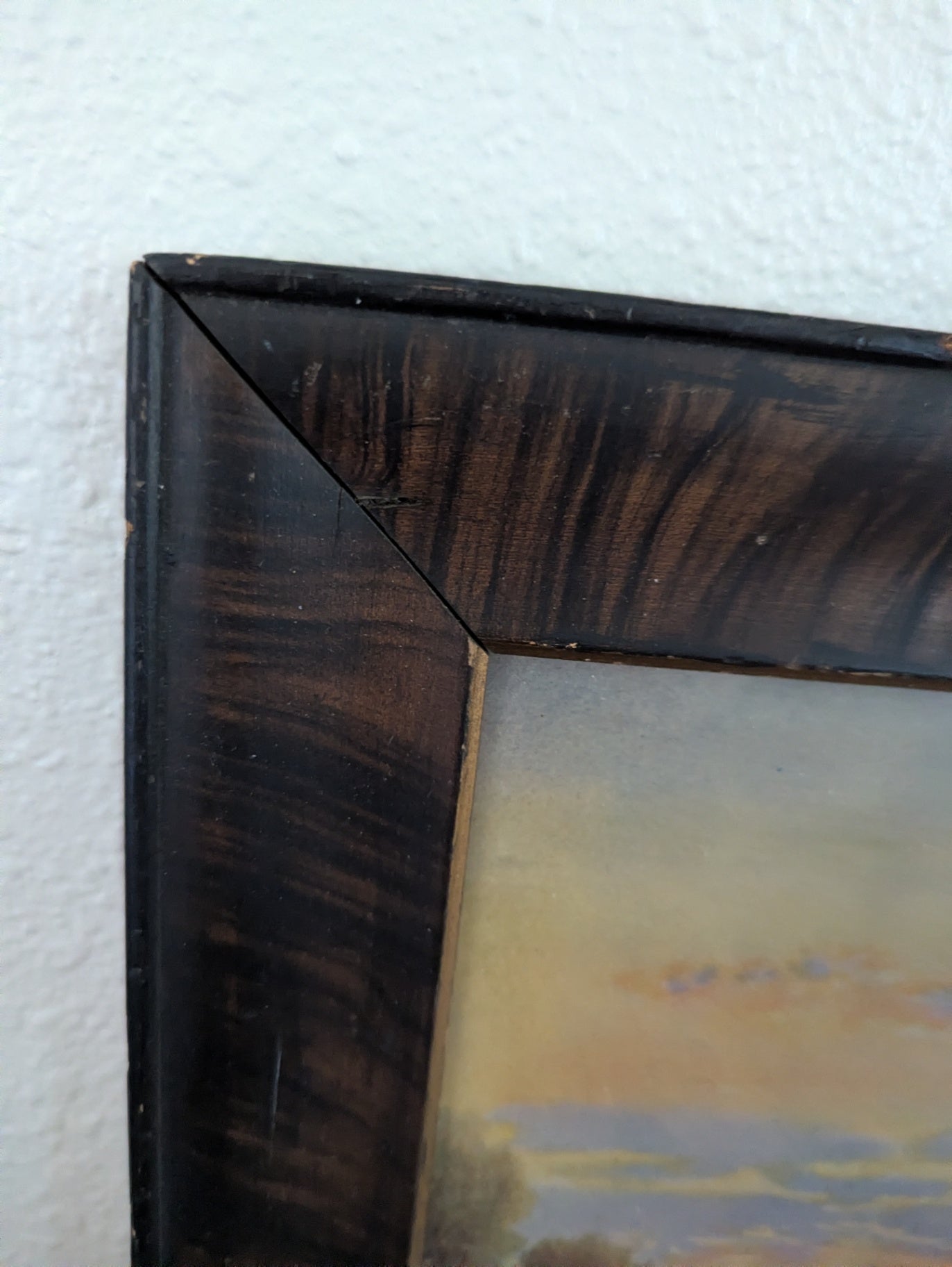 Antique Oil Scenery with Note on Back