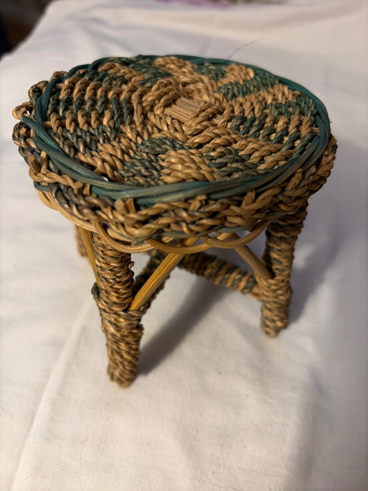 Mini 4 1/2” Rattan stool